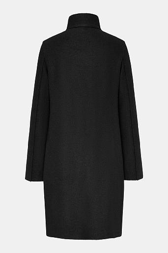 Пальто с воротником-стойкой, черное