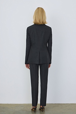 Жакет на двух пуговицах, темно-серый меланж