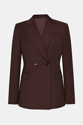 Двубортный жакет из шерсти, шоколадный Jemma