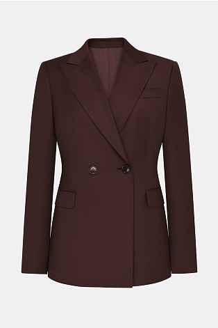 Двубортный жакет из шерсти, шоколадный Jemma