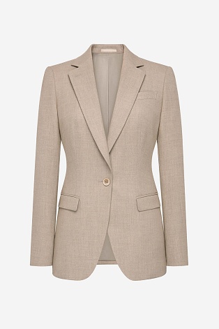 Жакет на одной пуговице, цвет бежевый меланж MIRA