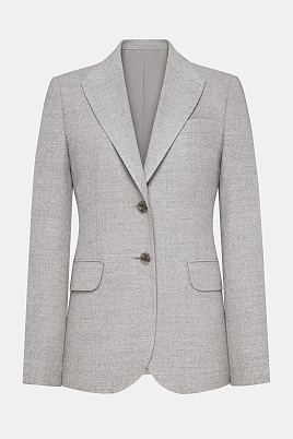 Приталенный жакет из шерсти с кашемиром, серо-бежевый