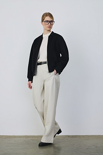 Бомбер из шерсти, черный