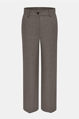 Прямые костюмные брюки с кашемиром, серо-коричневые TYRA