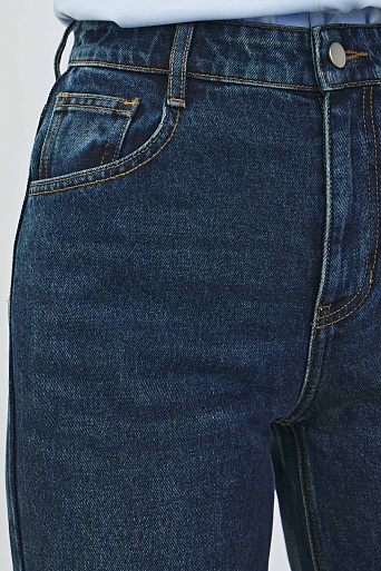 Свободные прямые джинсы, темно-синие 