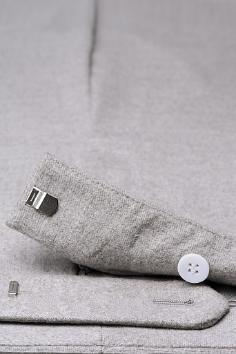 Прямые брюки из шерсти с кашемиром, серо-бежевые