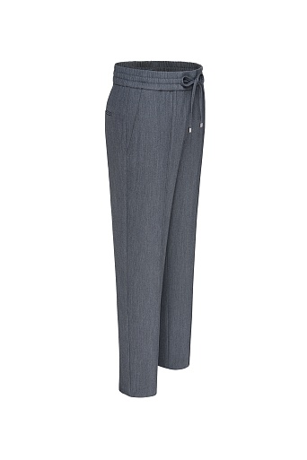 Зауженные брюки на кулиске, цвет серый