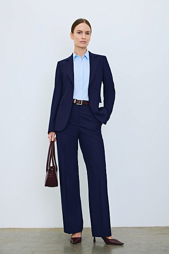 Прямые брюки со стрелками, темно-синие