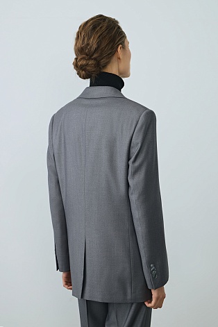 Свободный пиджак на одной пуговице, серый M