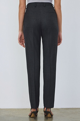 Зауженные брюки со стрелками, темно-серый меланж