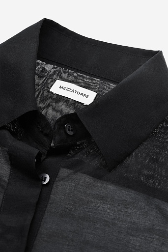 Черная полупрозрачная блузка