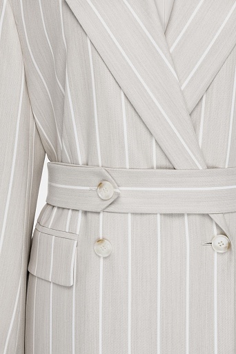 Двубортный пиджак в полоску, бежевый RIA