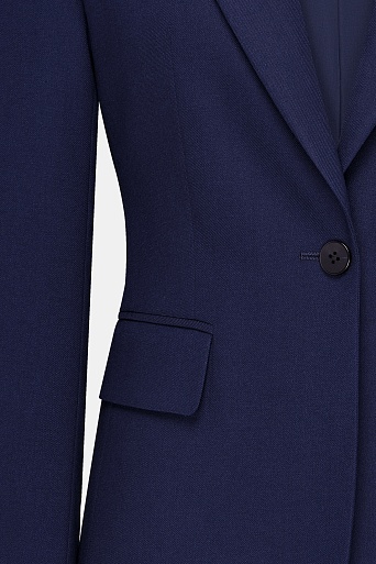 Приталенный жакет на одной пуговице, темно-синий