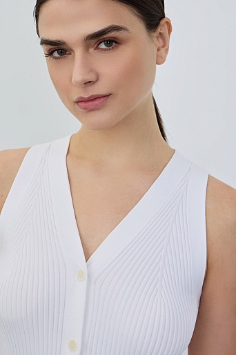 Топ без рукавов на пуговицах, белый