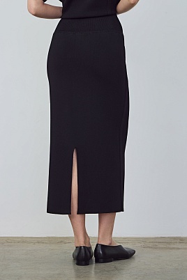 Трикотажная юбка-карандаш, черная