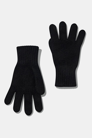 Перчатки с ангорой, черные