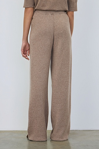 Свободные трикотажные брюки с кашемиром, светло-коричневые