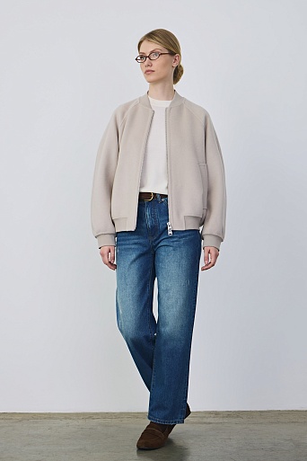 Бомбер из шерсти, песочный