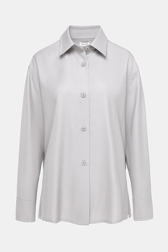 Блуза из тонкой смесовой шерсти, цвет стальной