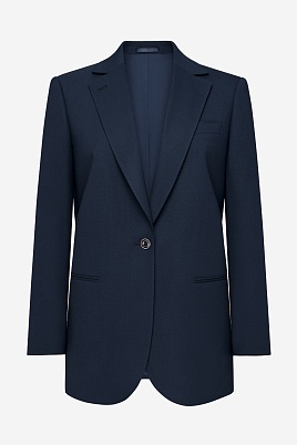 Пиджак на одной пуговице, цвет темно-синий MILA