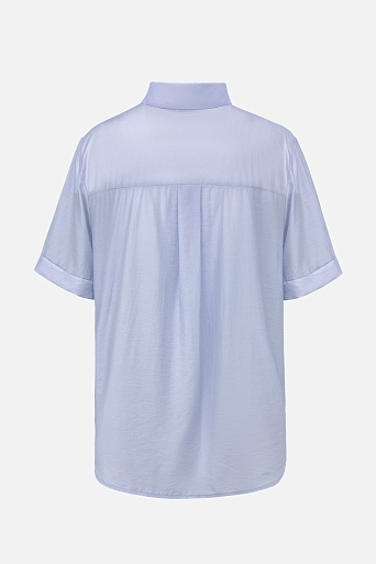 Блузка с коротким рукавом нежно-голубого цвета
