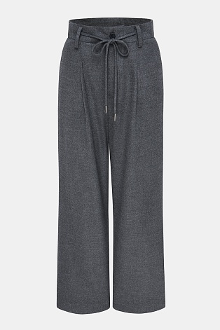 Широкие брюки со шнурком, серые