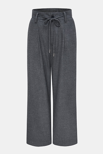Широкие брюки со шнурком, серые