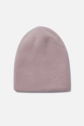 Шапка бини с ангорой, пудровая