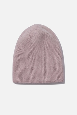 Шапка бини с ангорой, пудровая
