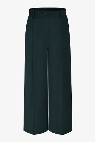 Широкие брюки со стрелками, изумрудные A