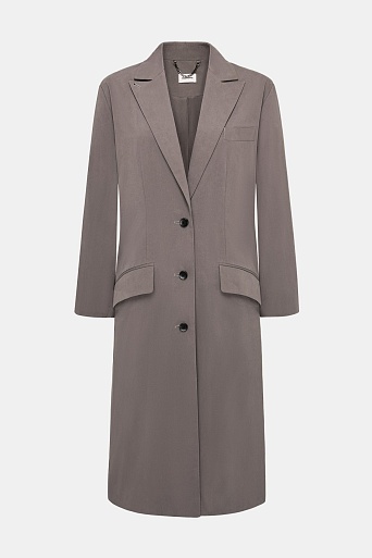 Плащ прямого кроя, коричневый