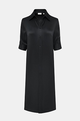 Платье-рубашка на пуговицах, черное