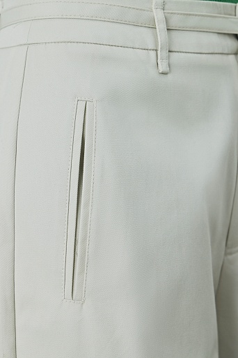 Прямые хлопковые брюки, светло-бежевые