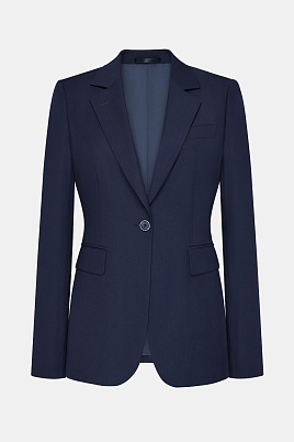Жакет на одной пуговице темно-синего цвета KARLA
