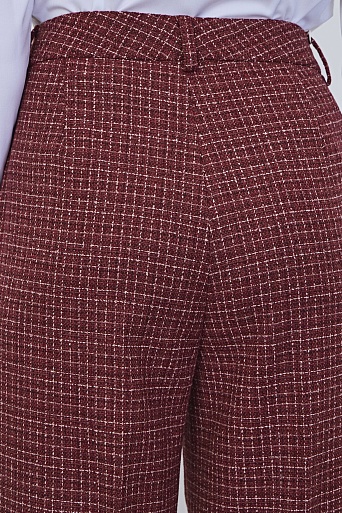 Прямые свободные брюки в белую клетку ELEANOR