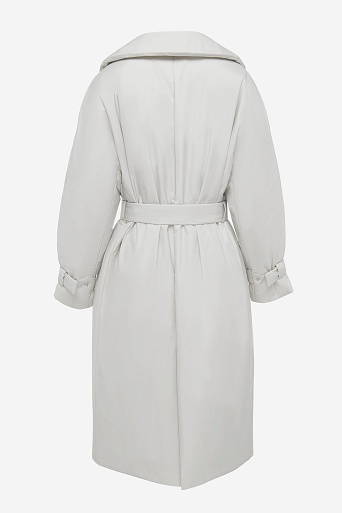 Пальто на поясе, цвет кремовый