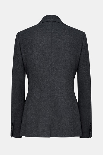 Жакет на двух пуговицах, темно-серый меланж