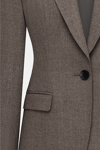 Приталенный жакет с кашемиром, серо-коричневый MIRA