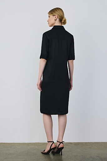 Платье-рубашка на пуговицах, черное