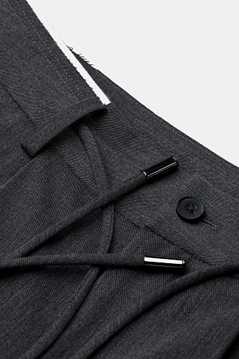 Широкие брюки со шнурком, темно-серые