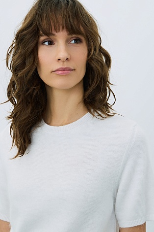 Джемпер с коротким рукавом, белый