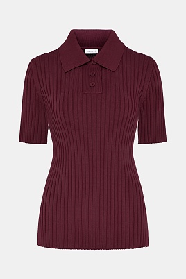 Поло из вискозы, бордовое