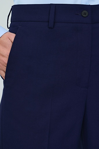 Прямые брюки со стрелками, темно-синие