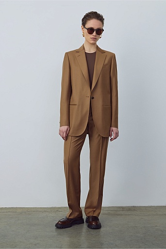 Удлиненный пиджак-оверсайз, карамельный MILA