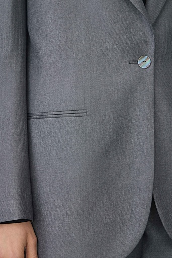 Свободный пиджак на одной пуговице, серый MILA
