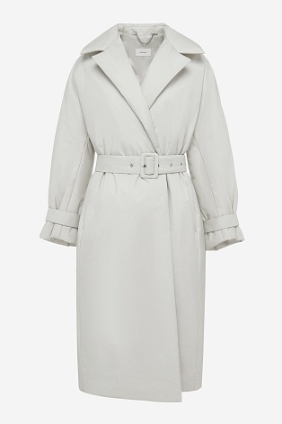 Пальто на поясе, цвет кремовый