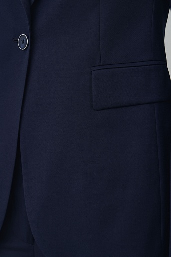 Жакет на одной пуговице темно-синего цвета KARLA
