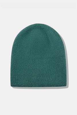 Шапка бини с ангорой, цвет морской волны