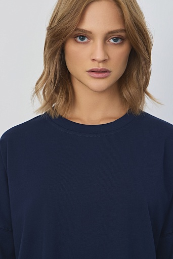 Футболка оверсайз, темно-синяя