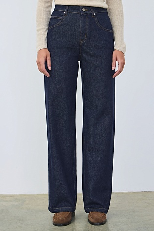 Прямые джинсы, темно-синие